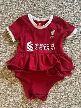 Liverpool Red and White Baby One-Piece Bodysuit